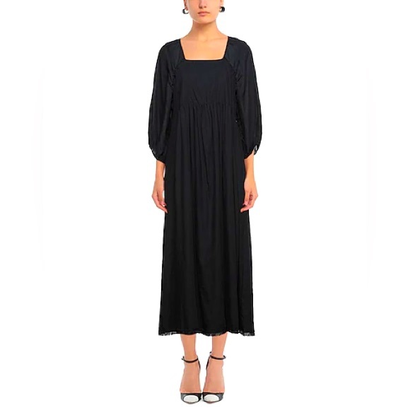 100% Cotton Dress - Made in Italy Navy Blue